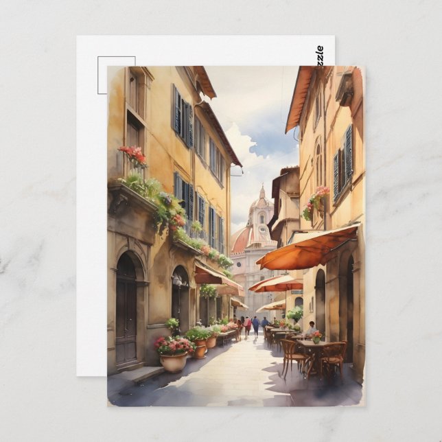 Florence watercolor art postcard (Front/Back)