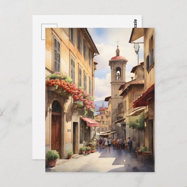 Florence watercolor art postcard (Front/Back)