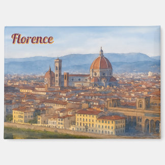 Florence Watercolor Skyline Magnet
