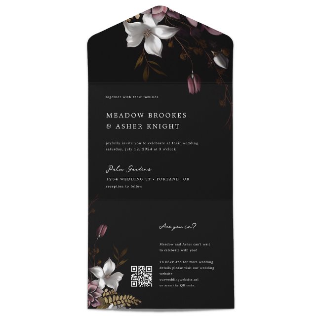 Florence Wedding Invitation With QR Code RSVP (Creator Uploaded)