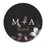 Florence Wedding Monogram Classic Round Sticker<br><div class="desc">Beautifully printed monograms that can be customized for your special day. Check out the Origami Prints store for wedding invitations,  RSVP cards and other products that match this design!</div>