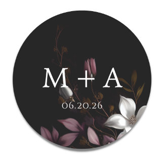 Florence Wedding Monogram Classic Round Sticker