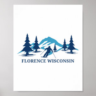 Florence Wisconsin Ski Resort Skiing Skier Poster