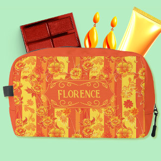 Florence Yellow and Orange Floral Dopp Kit