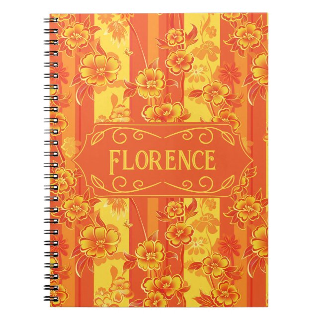 Florence Yellow and Orange Floral Notebook (Front)