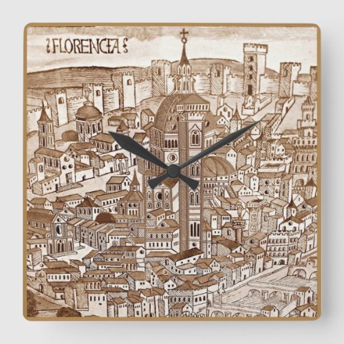 Florencia Sepai 1493 Square Wall Clock