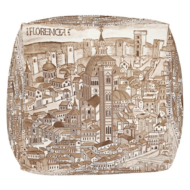 Florencia Sepia 1493 Outdoor Pouf (Bottom)