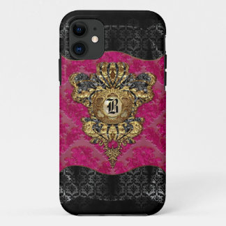Florendyne Elegant Damask Monogram iPhone 11 Case