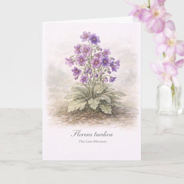 Florens tardiva The Late Bloomer Botanical Card (Orchid)