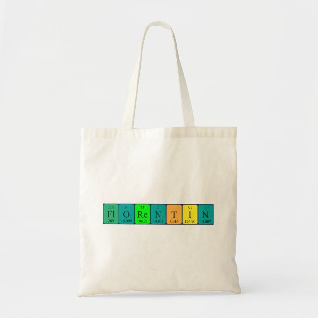 Florentin periodic table name tote bag (Front)