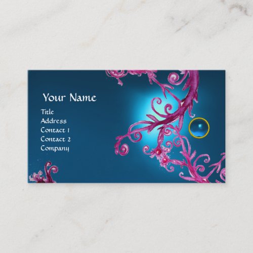 FLORENTINE BAROQUE MONOGRAM GEM blue Business Card