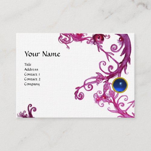 FLORENTINE BAROQUE MONOGRAM GEM blue linen Business Card