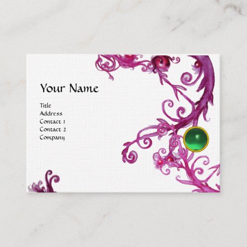 FLORENTINE BAROQUE MONOGRAM GEM green linen Business Card