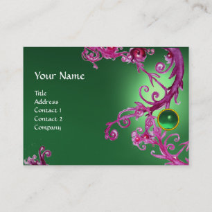 FLORENTINE BAROQUE MONOGRAM GEM green purple red Business Card