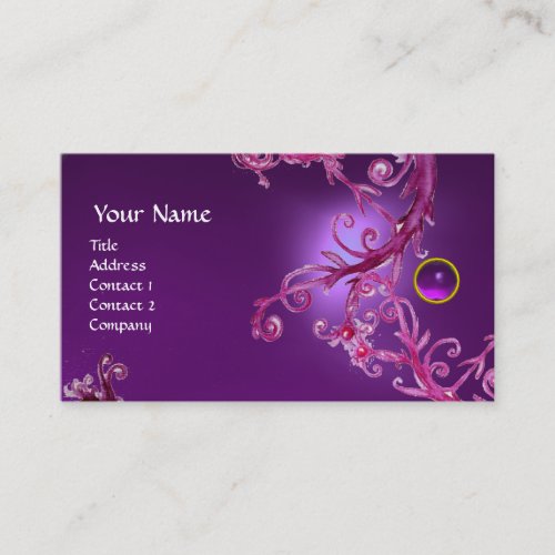 FLORENTINE BAROQUE MONOGRAM GEM purple amethyst Business Card