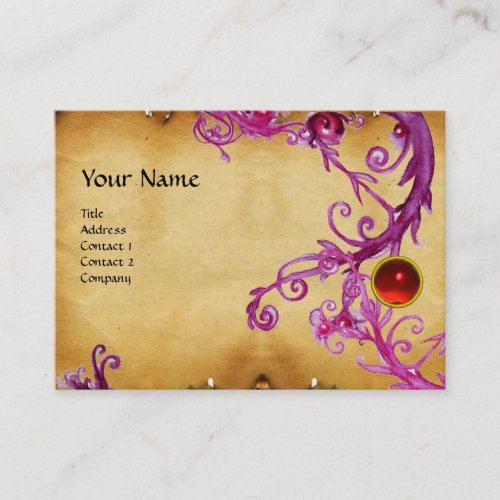 FLORENTINE BAROQUE MONOGRAM GEM red parchment Business Card