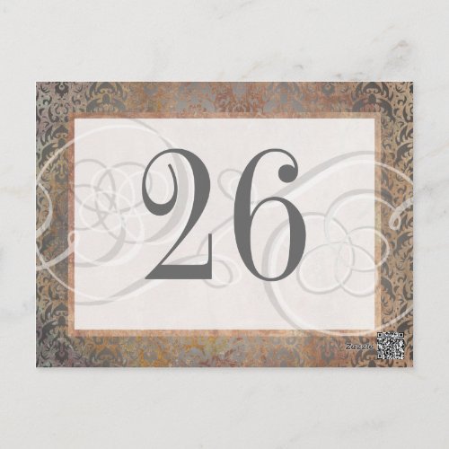 Florentine Elegance Tuscan Damask Table Number