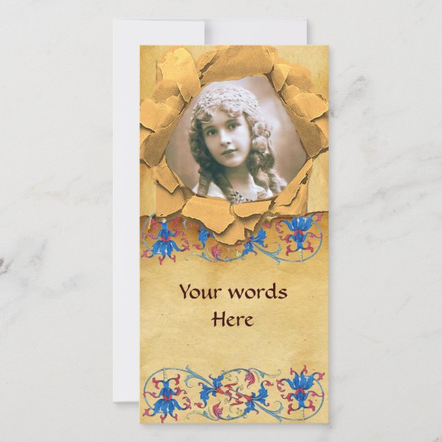 FLORENTINE FLORAL MOTIFS PARCHMENT PHOTO TEMPLATE (Front)