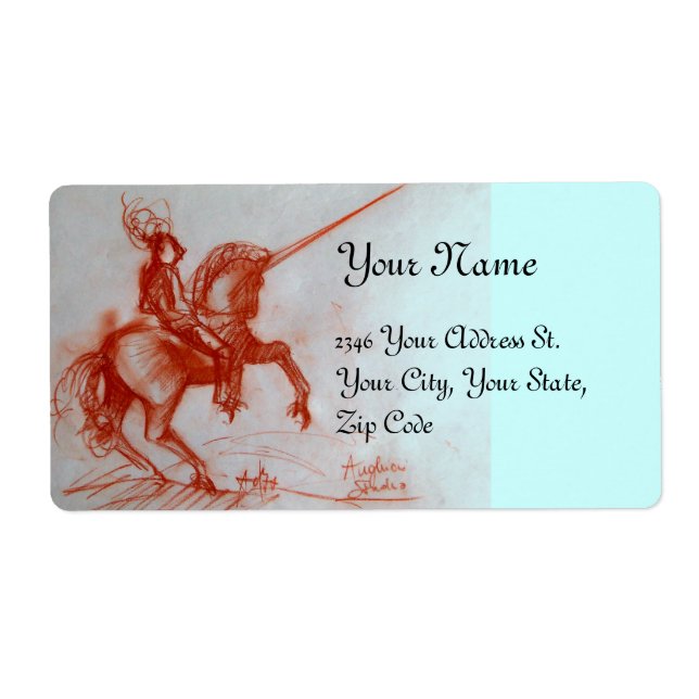 FLORENTINE KNIGHT ON HORSEBACK LABEL (Front)