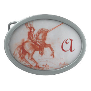 FLORENTINE KNIGHT ON HORSEBACK monogram Belt Buckle