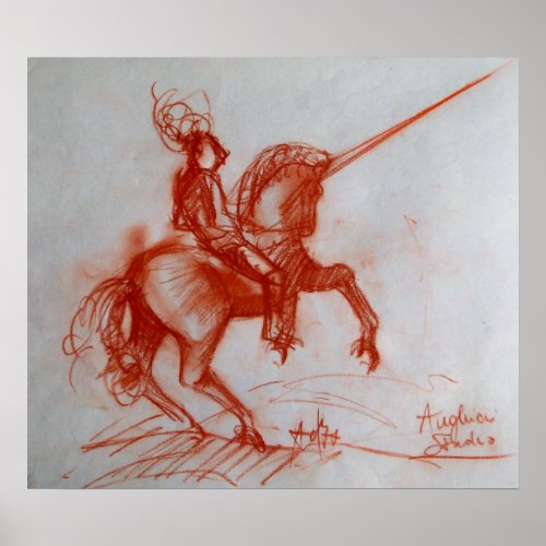 FLORENTINE  KNIGHT ON HORSEBACK POSTER