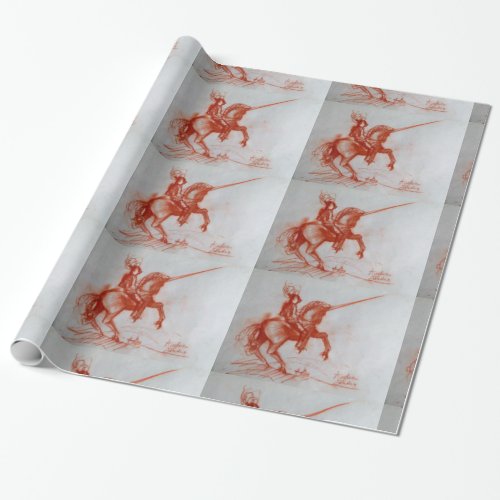 FLORENTINE  KNIGHT ON HORSEBACK WRAPPING PAPER