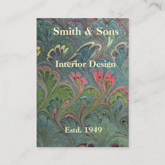 Florentine Marbling Abstract Business Card (Front)