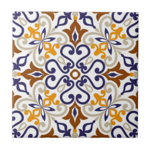 Florentine Mosaic Vintage Earthtone Baroque Italia Ceramic Tile