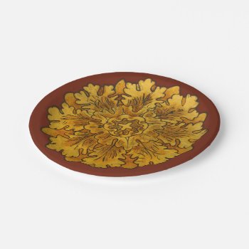 Florentine Oak Leaf Cluster Paper Plate by thetimelesstable at Zazzle