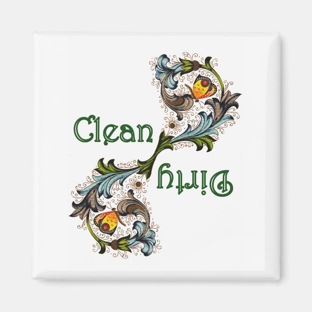 Florentine Painted Garden Dishwasher Magnet (Front)