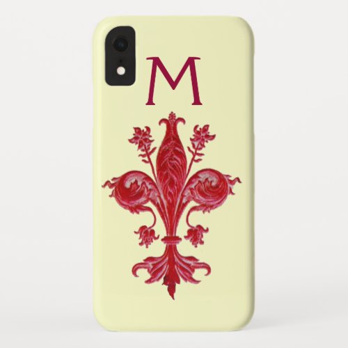 FLORENTINE RED LILY FLEUR DE LIS iPhone XR CASE