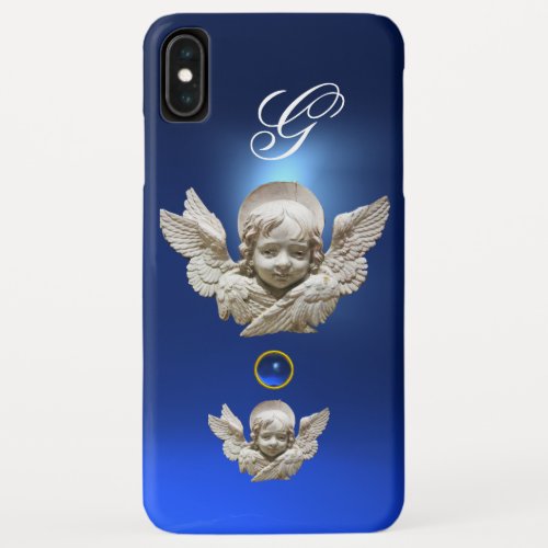 FLORENTINE RENAISSANCE ANGEL Blue Gem Monogram iPhone XS Max Case