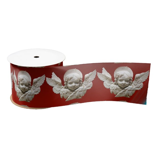 FLORENTINE RENAISSANCE ANGEL Blue Gem Satin Ribbon (Spool)