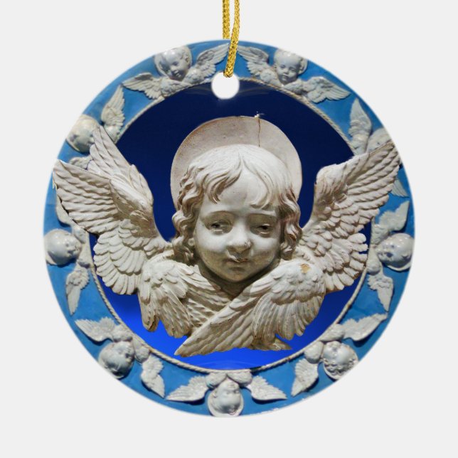 FLORENTINE RENAISSANCE ANGEL CERAMIC ORNAMENT (Front)
