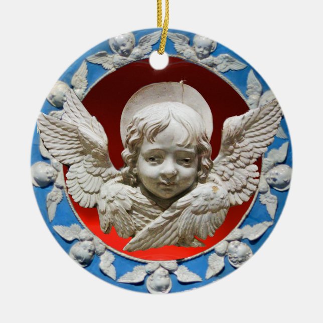 FLORENTINE RENAISSANCE ANGEL CERAMIC ORNAMENT (Front)
