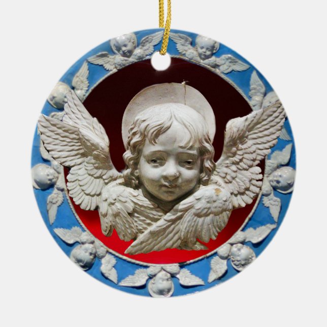 FLORENTINE RENAISSANCE ANGEL CERAMIC ORNAMENT (Front)
