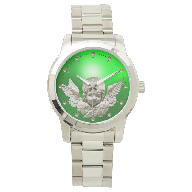 FLORENTINE RENAISSANCE ANGEL,Emerald Green Watch (Front)