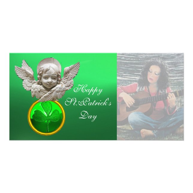 FLORENTINE RENAISSANCE ANGEL Green Shamrock  Gem Card (Front)