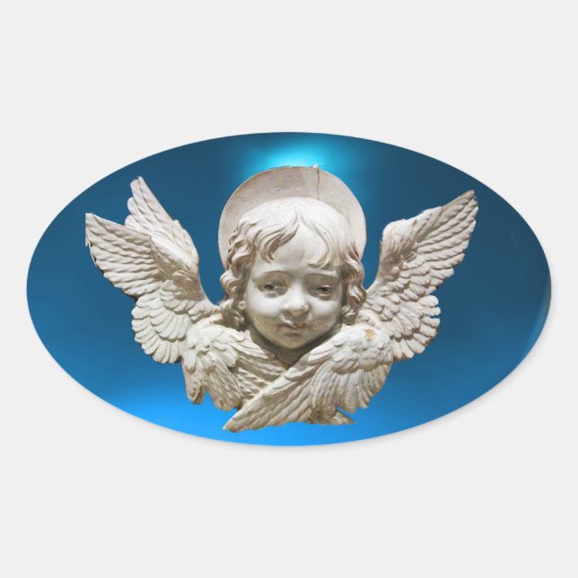 FLORENTINE RENAISSANCE ANGEL OVAL STICKER (Front)