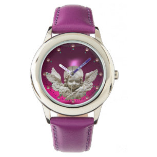 FLORENTINE RENAISSANCE ANGEL,Pink Fuchsia Amethyst Watch