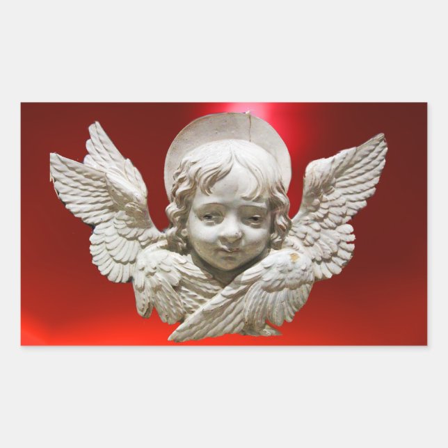 FLORENTINE RENAISSANCE ANGEL RECTANGULAR STICKER (Front)