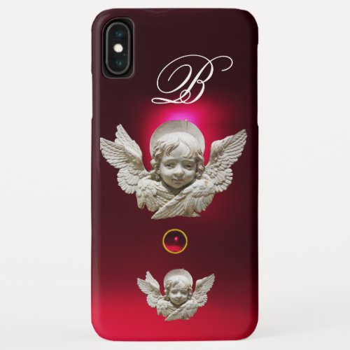 FLORENTINE RENAISSANCE ANGEL Red Burgundy Monogram iPhone XS Max Case