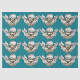 FLORENTINE RENAISSANCE ANGEL Teal Blue Christmas  Tissue Paper