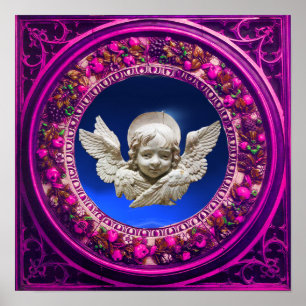 FLORENTINE RENAISSANCE ANGEL WITH FLORAL CROWN POSTER