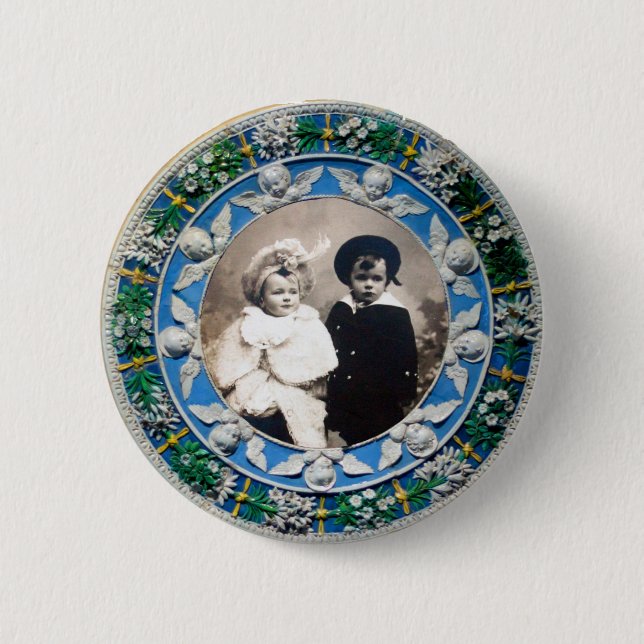 FLORENTINE RENAISSANCE  ANGELS , PHOTO TEMPLATE BUTTON (Front)