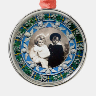 FLORENTINE RENAISSANCE  ANGELS , PHOTO TEMPLATE METAL ORNAMENT