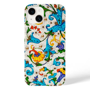 FLORENTINE RENAISSANCE BLUE FLORAL SWIRLS,FLOWERS Case-Mate iPhone 14 CASE