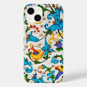 FLORENTINE RENAISSANCE BLUE FLORAL SWIRLS,FLOWERS Case-Mate iPhone 14 CASE