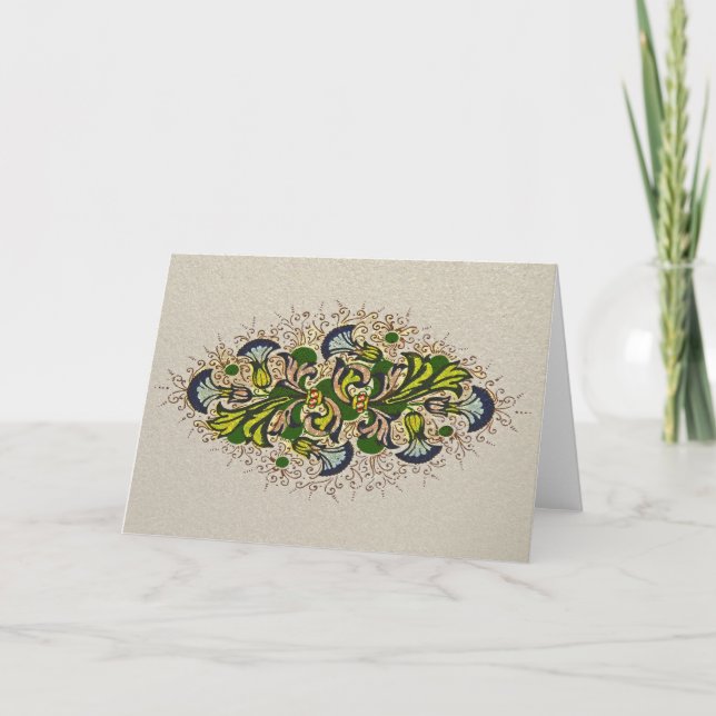 Florentine Renaissance Floral Painting Note Card (Front)