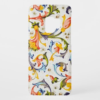 Florentine Renaissance Floral Swirls Flowers Case-mate Samsung Galaxy S9 Case by AiLartworks at Zazzle